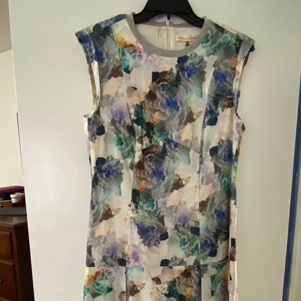 Rebecca Taylor enchanted garden - silk floral bottom ruffle dress- size 10